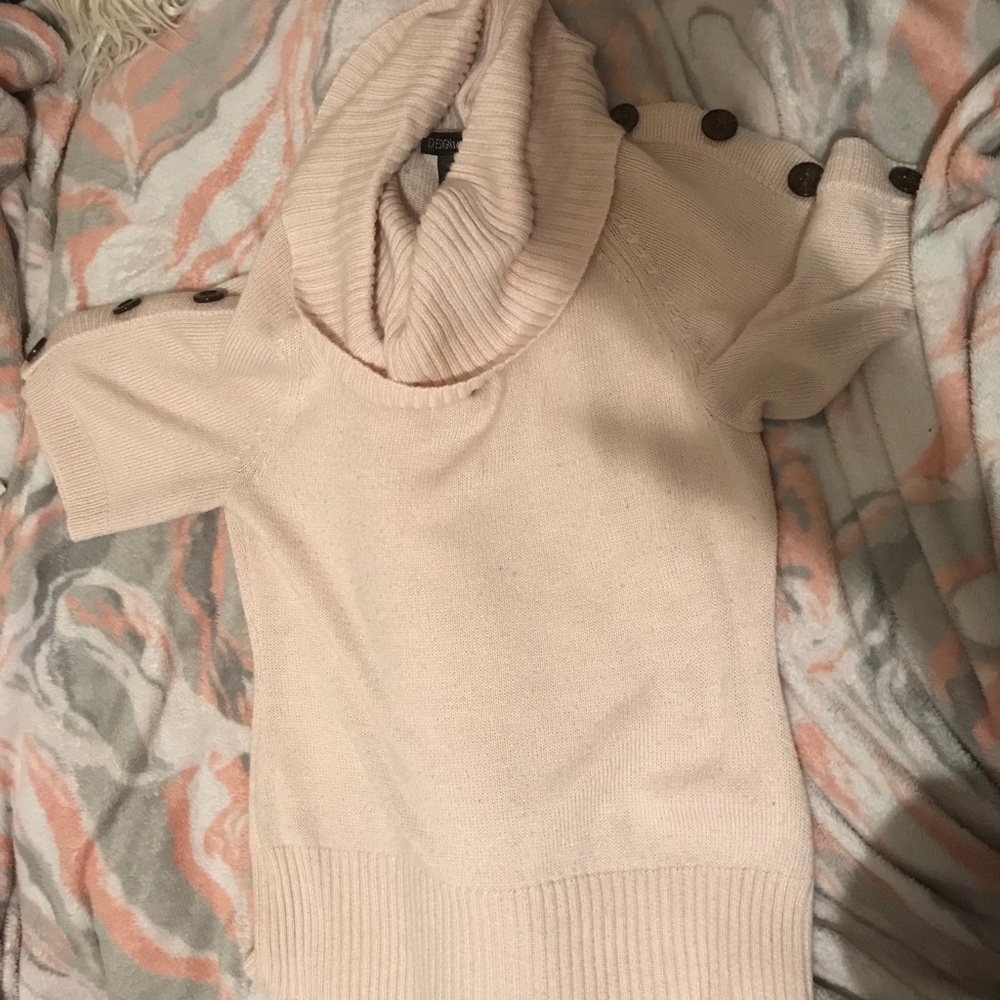 Blush Blouse W/ Button Detailing Along The Arms